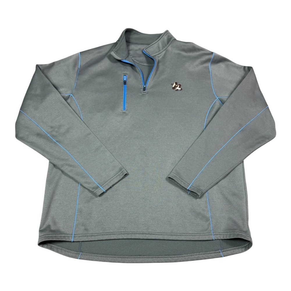 Peter Millar Warmth Golf Course Logo Gray 1/4 Zip Golf Pullover Men's XL
